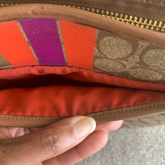 Coach Orange and Tan Cross Body - Picture 10 of 14